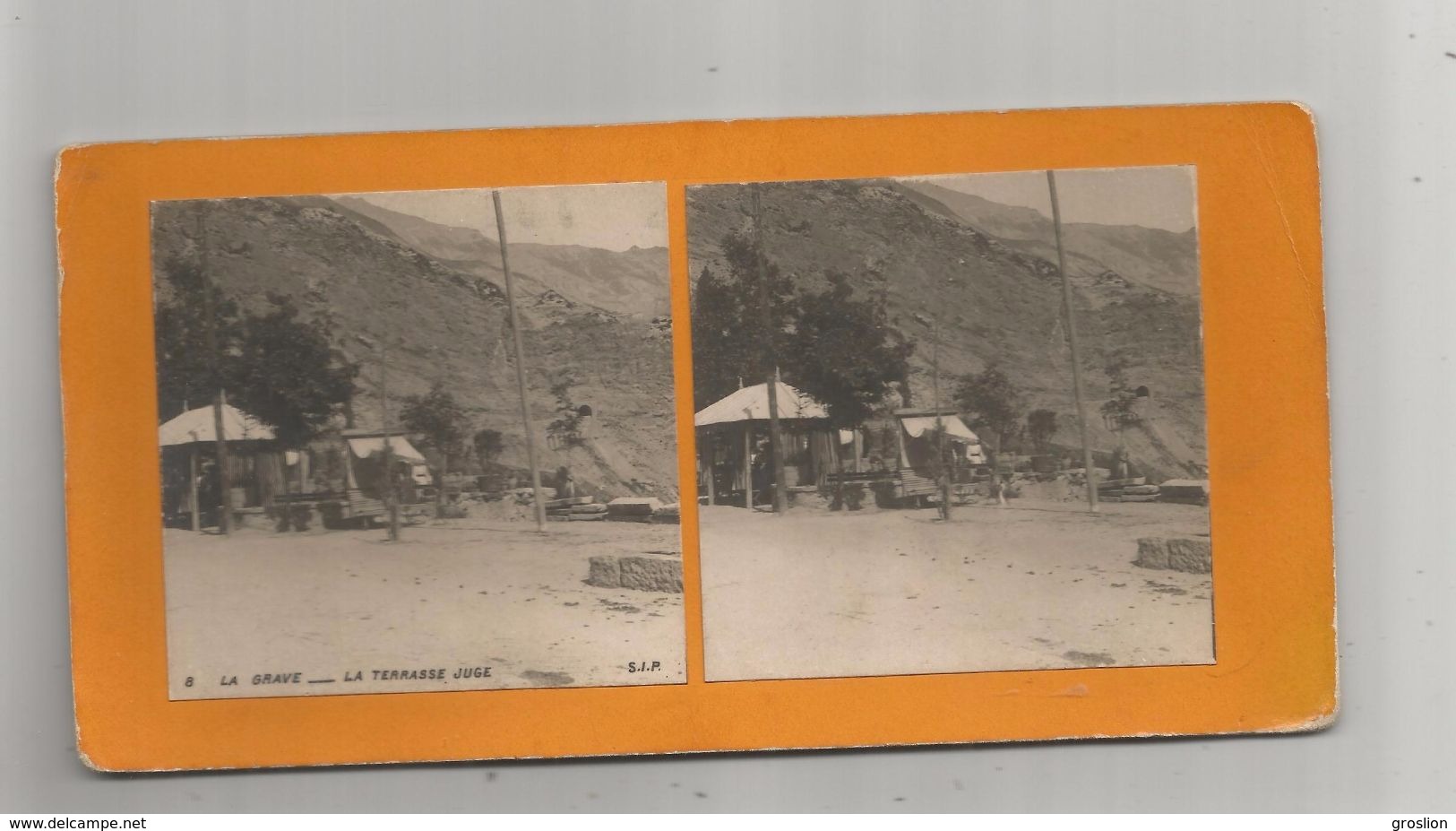 LA GRAVE (HAUTES ALPES) PHOTO STEREOSCOPIQUE ANCIENNE LA TERRASSE JUGE 8 - Stereoscopic