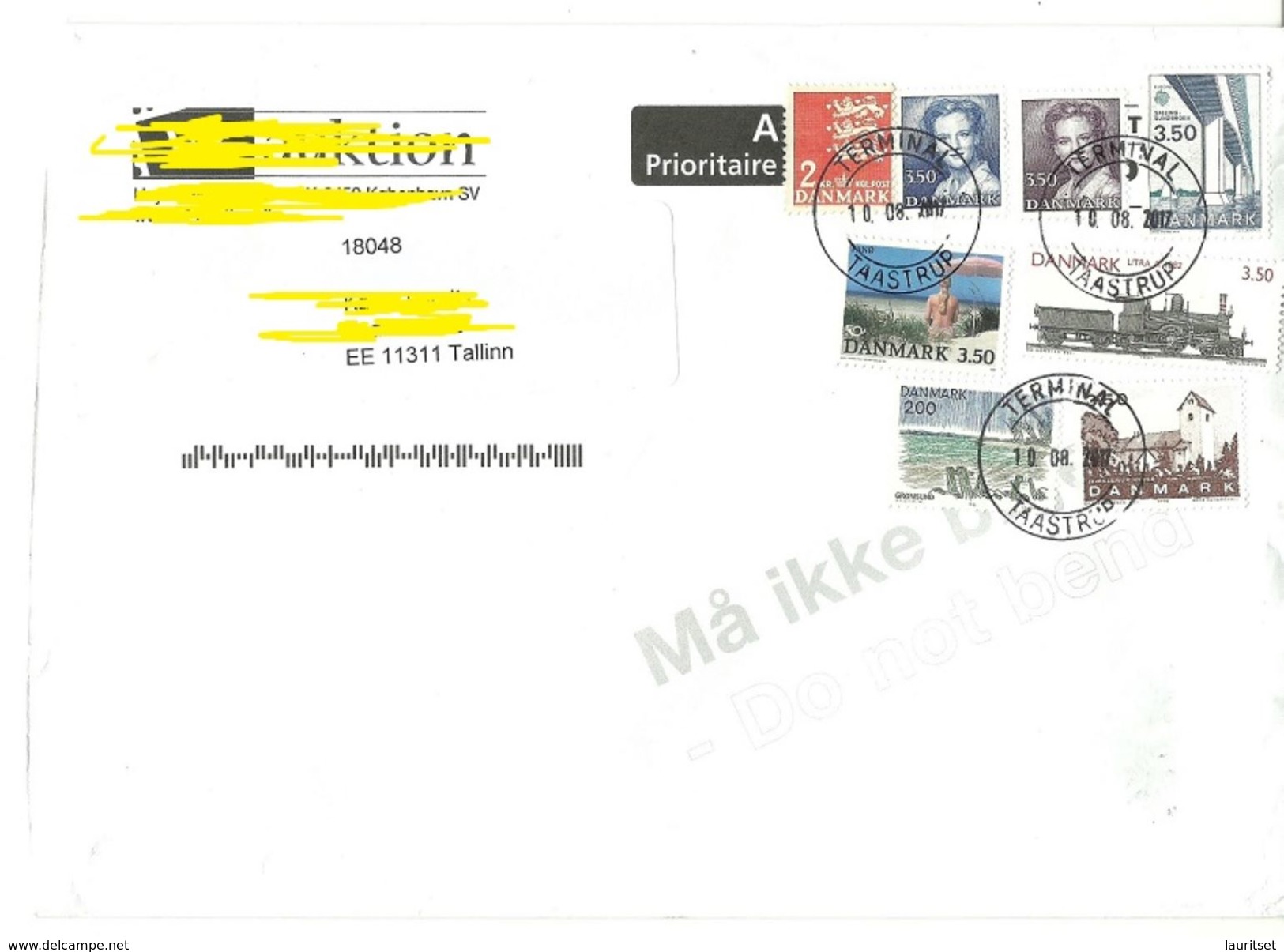 DENMARK Dänemark 2017 Cover To Estonia Railway Queen CEPT Etc - Covers & Documents