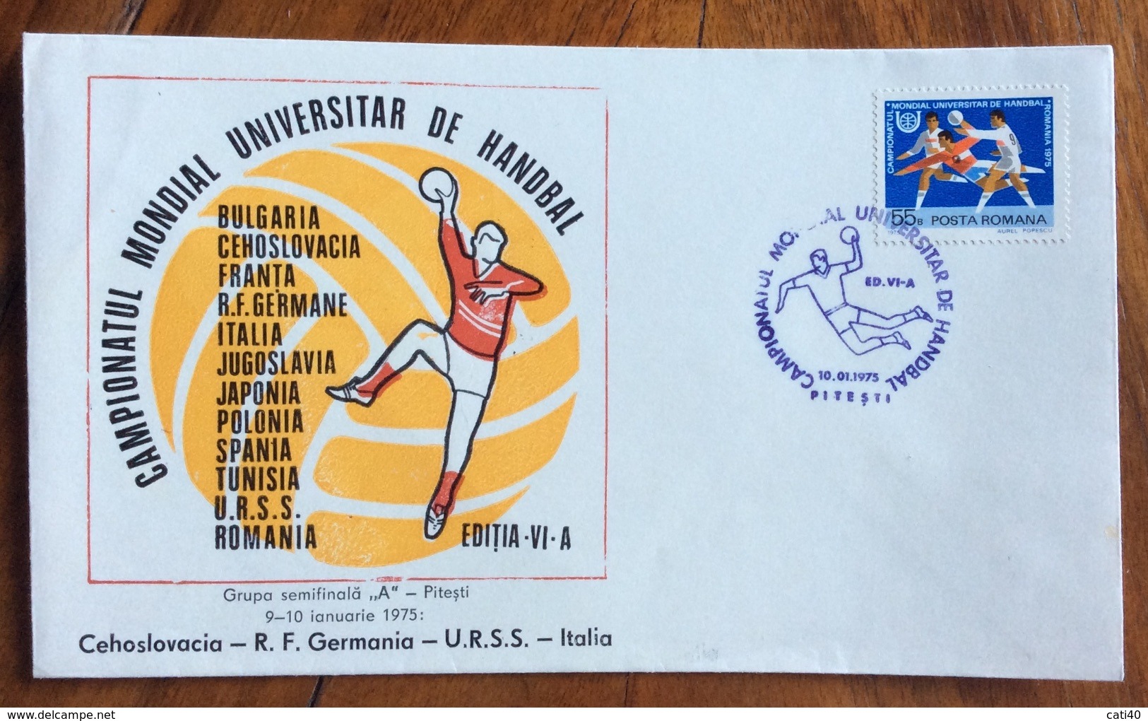 SPORT HANDBALL PALLAMANO  CAMPIONATO MONDIALE UNIVERSITARIO   TIMISOARA   ROMANIA  12/1/1975   ANNULLO SPECIALE - Pallamano