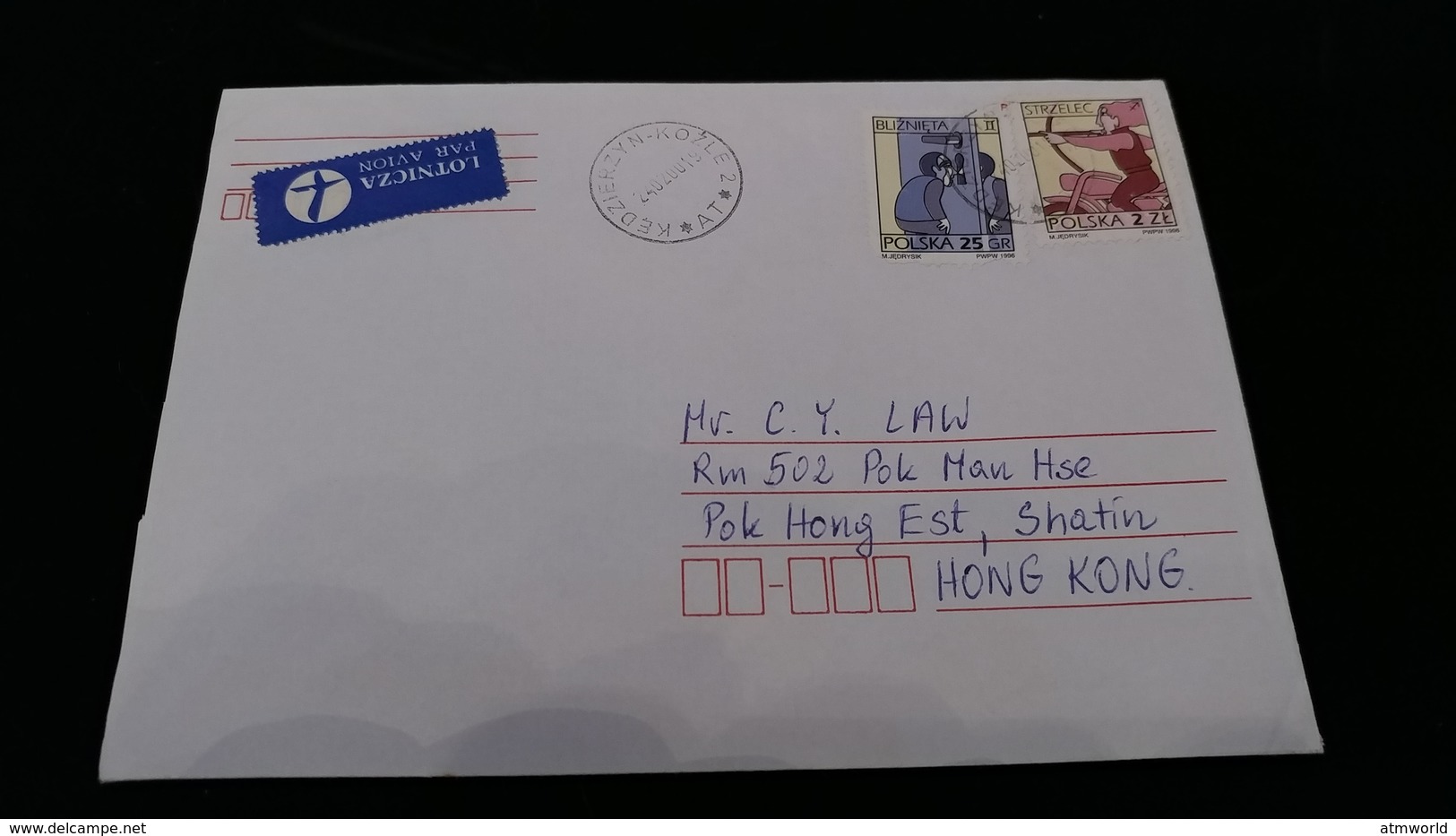 Postal Cover From Polska To Hong Kong - Collections