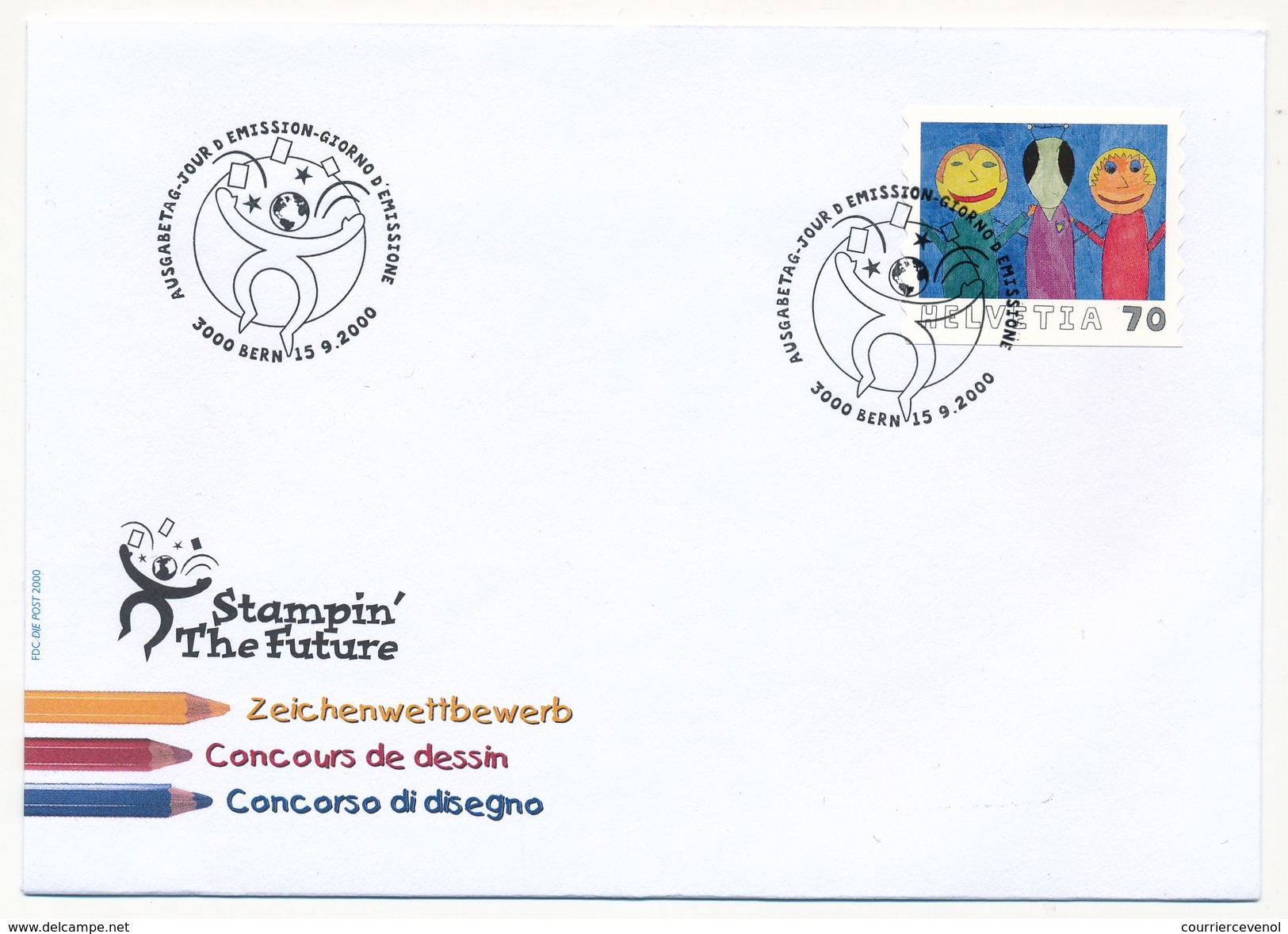 SUISSE -  5 Enveloppes FDC - Concours De Dessins D'enfants (Carnet) 2000 - BERN - 15/09/2000 - FDC