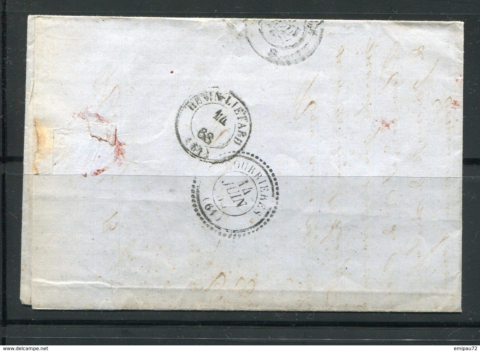 FRANCE- Lettre Du 13 Juin 1868 De ROISEL (76) Pour COURRIERES (61)- Deux Timbres Y&T N°29A - GC 3187 - 1863-1870 Napoleon III With Laurels