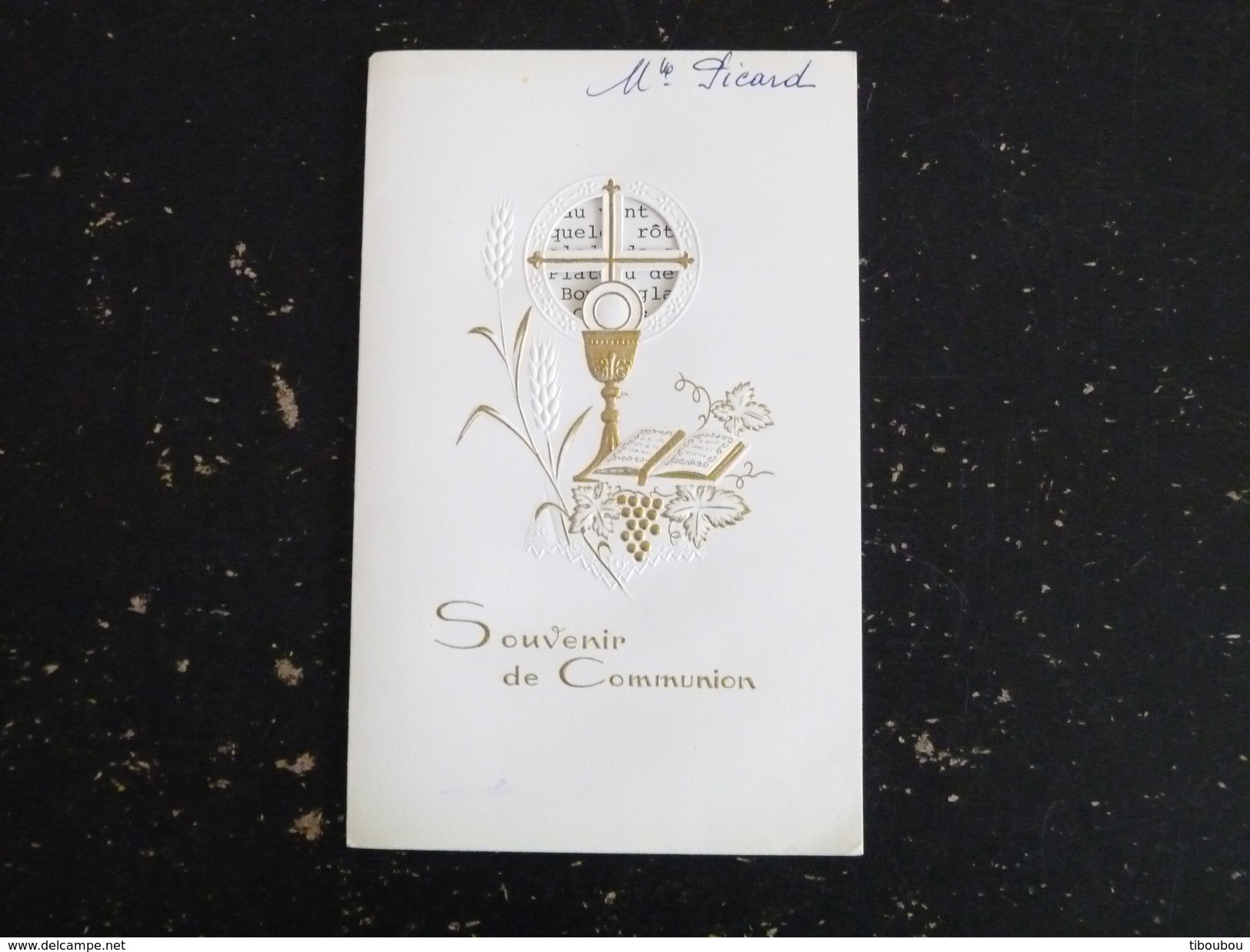 FAIRE PART COMMUNION AVEC MENU A L INTERIEUR - Communion