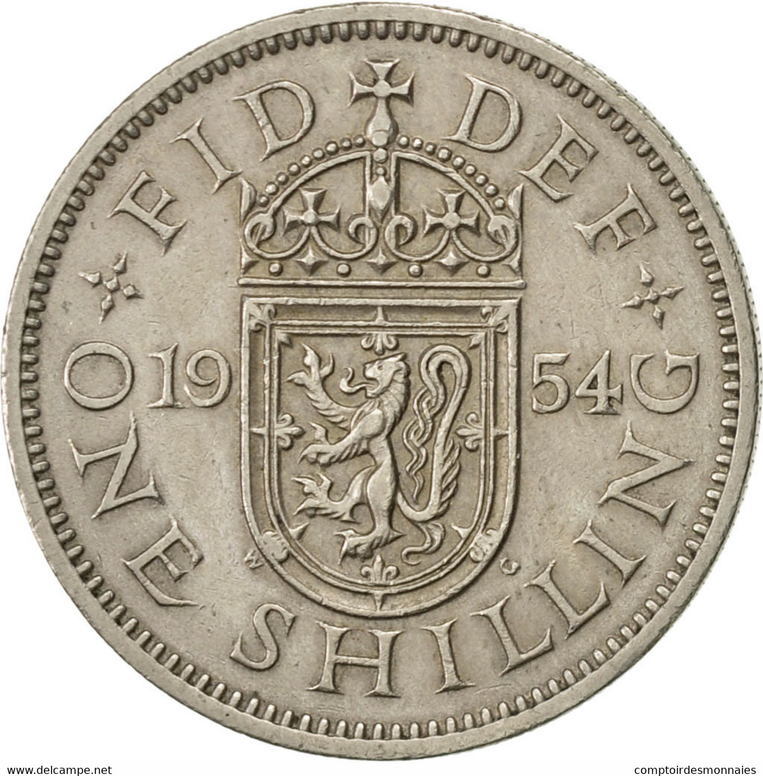 Monnaie, Grande-Bretagne, Elizabeth II, Shilling, 1954, TTB+, Copper-nickel - I. 1 Shilling