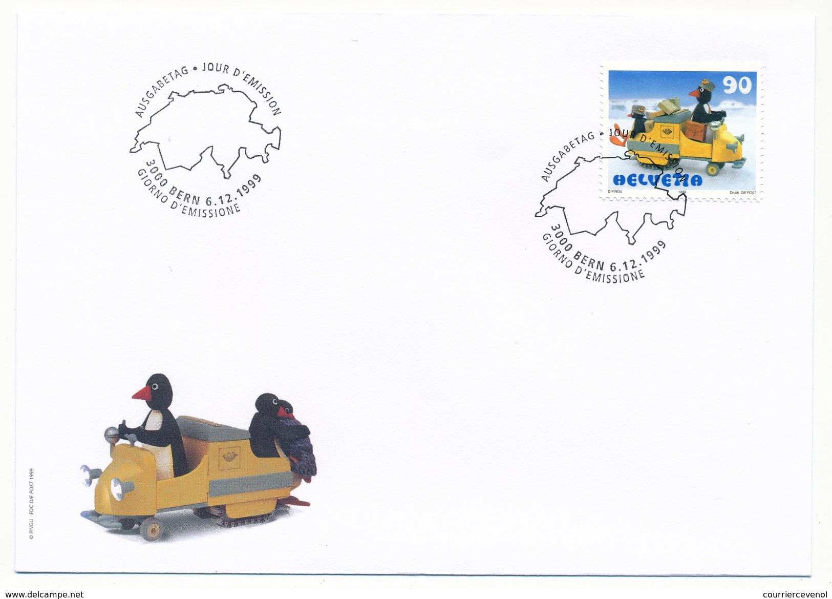 SUISSE - 5 Enveloppes FDC - Transport De Colis Postaux - BERN - 6/12/1999 - FDC