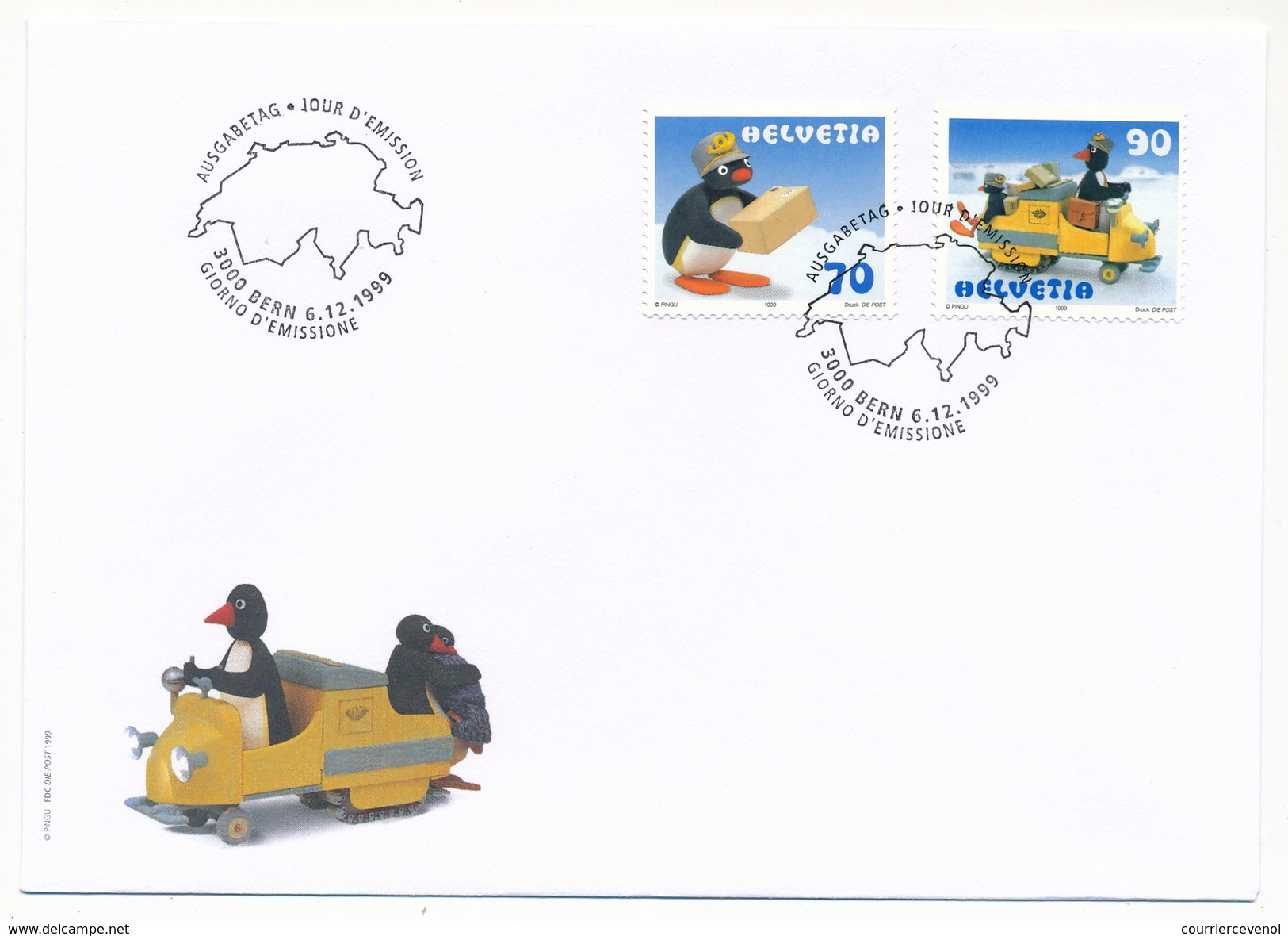 SUISSE - 5 Enveloppes FDC - Transport De Colis Postaux - BERN - 6/12/1999 - FDC