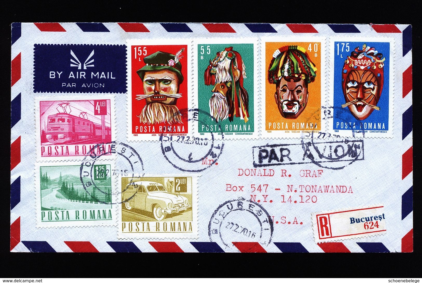 A4823) Romania Rumänien R-Brief 27.2.1970 Nach US - Covers & Documents