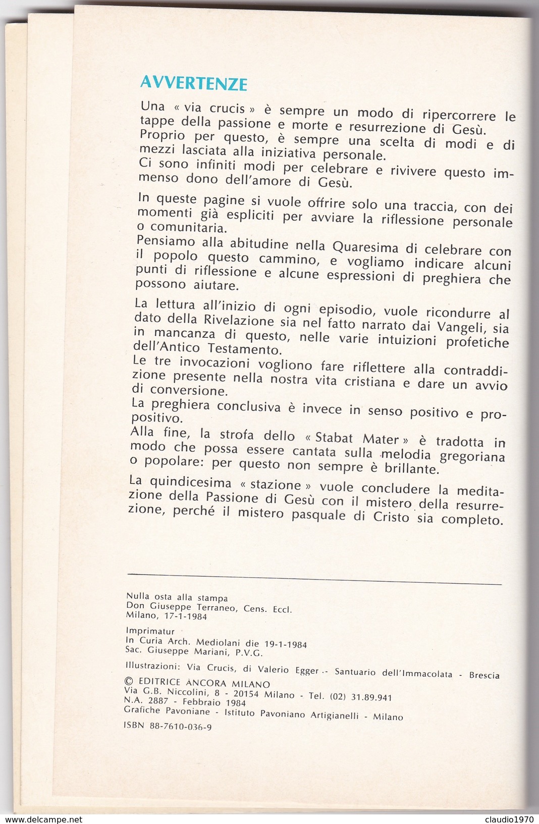 Libro Religioso Esercizio Della Via Crucis - Di Giorgio Basadonna - Autres & Non Classés