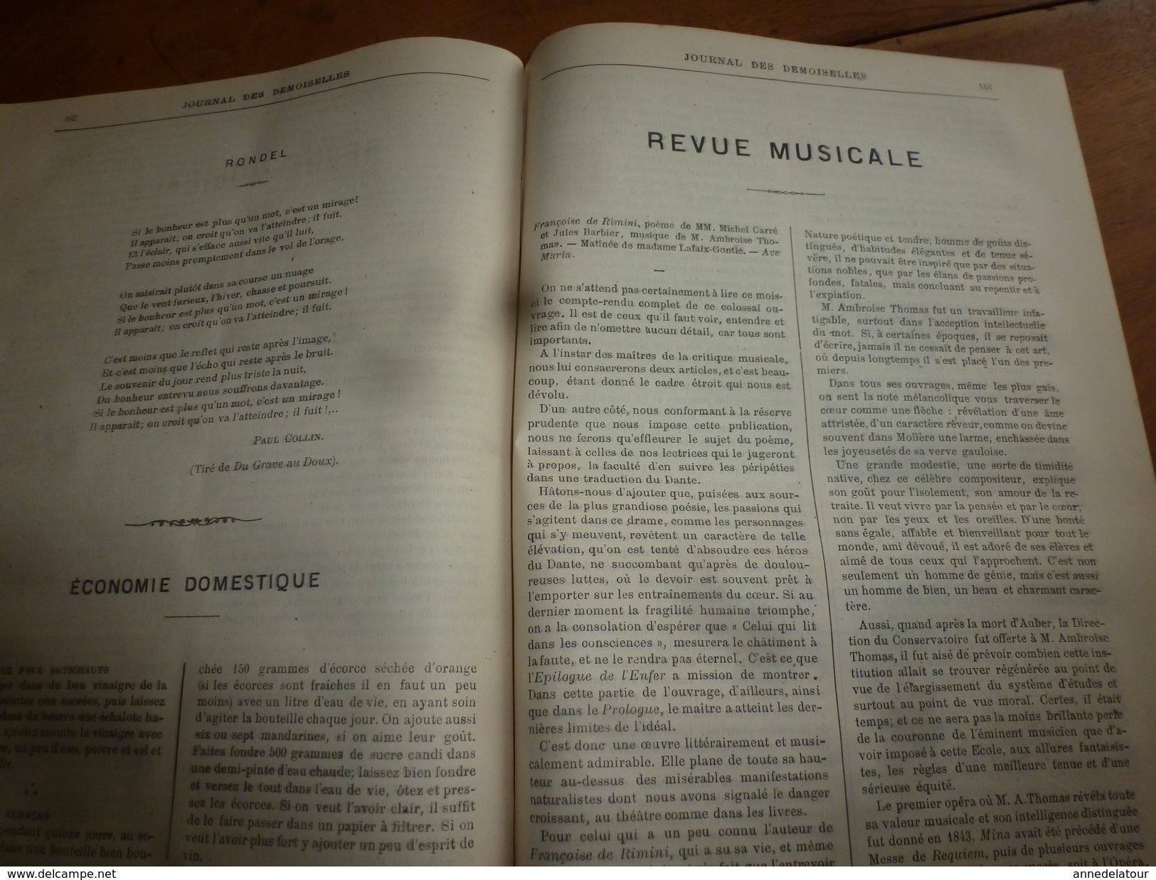 1882 JOURNAL DES DEMOISELLES :Le Savoir-Vivre;Economie domestique ;Revue musicale ;Correspondance de Jeanne à Flo; etc