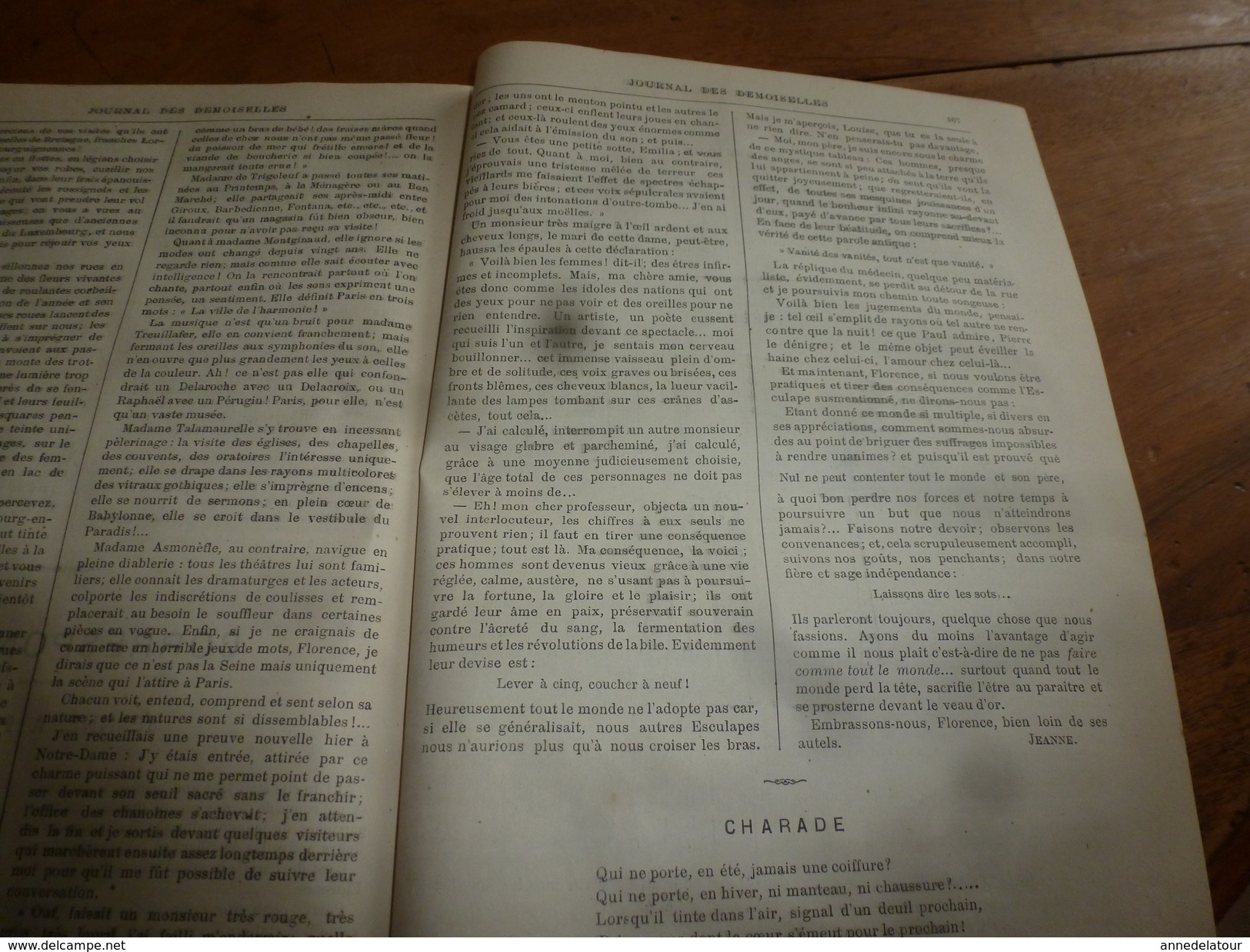 1882 JOURNAL DES DEMOISELLES :Le Savoir-Vivre;Economie domestique ;Revue musicale ;Correspondance de Jeanne à Flo; etc