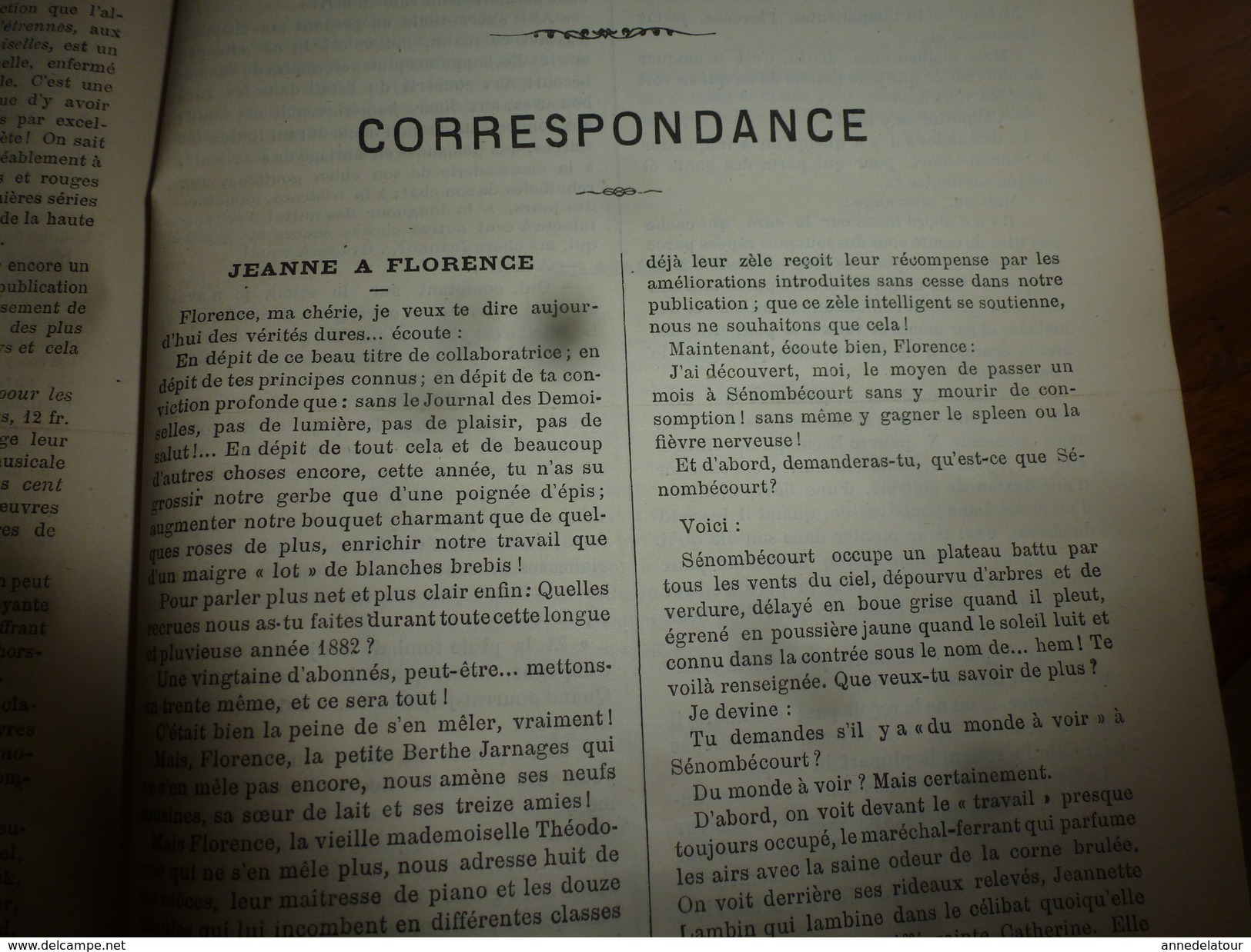 1882 JOURNAL DES DEMOISELLES :Gravures de la Mode de Paris ;Les fleurs étranges;Economie ;Revue musicale;Correspondance