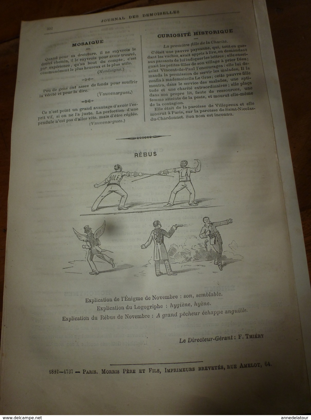 1882 JOURNAL DES DEMOISELLES :Gravures de la Mode de Paris ;Les fleurs étranges;Economie ;Revue musicale;Correspondance