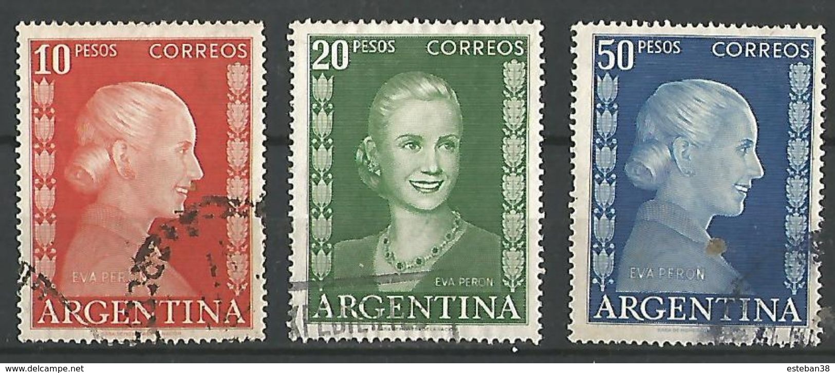 Eva Peron Gj 1020-1022 - Oblitérés