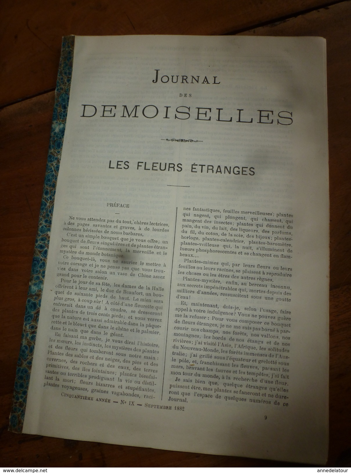 1882 JOURNAL DES DEMOISELLES : Gravures De La Mode De Paris ;Fleurs étranges; Porte-Bonheur Et Porte-Veine; Etc - Autres & Non Classés