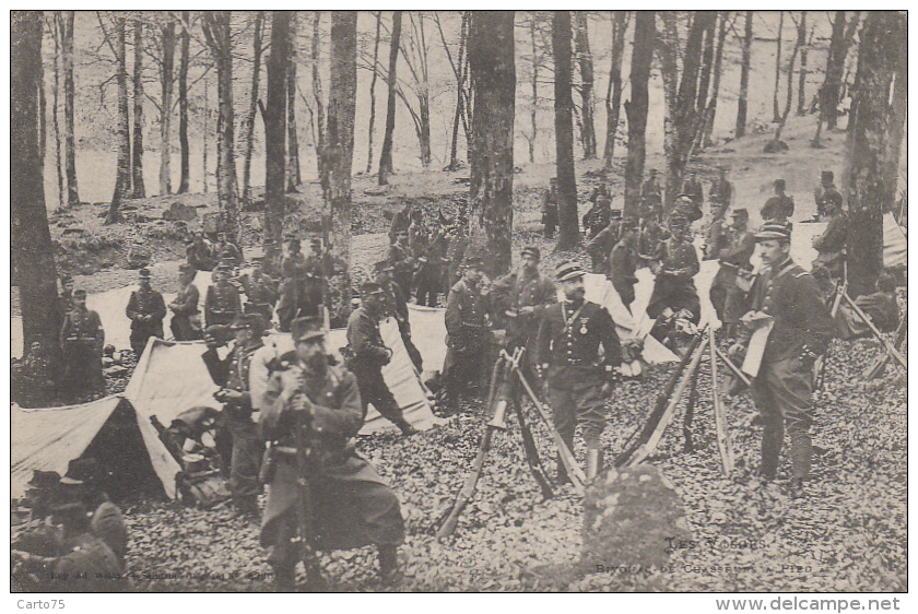 Militaria - Bivouac Des Chasseurs à Pied Troupes Et Officiers - Vosges - Regimente