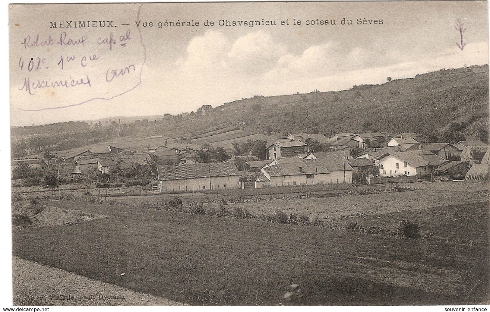 CPA Meximieux Vue Générale De Chavagnieu Et Le Côteau De Sèves 01 Ain - Non Classés