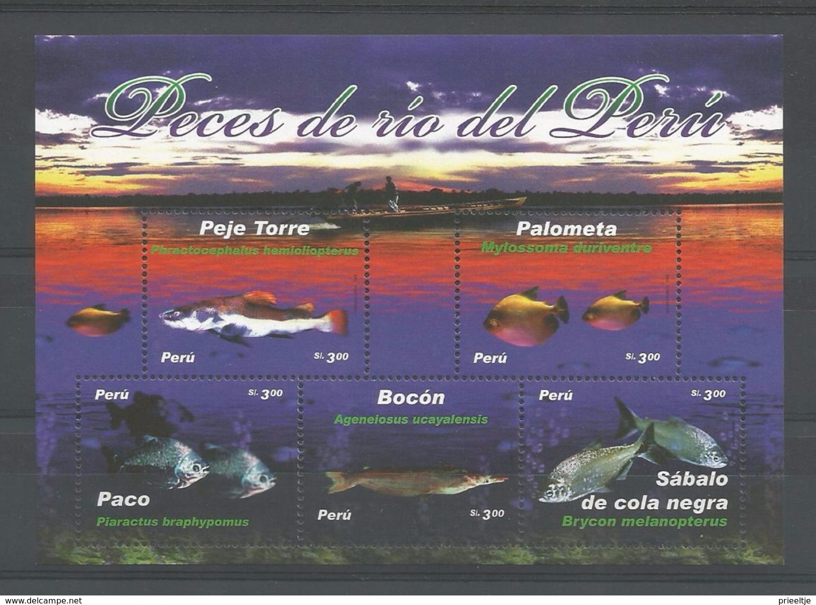 Peru 2008 River Fish S/S  Y.T. BF 46 ** - Peru