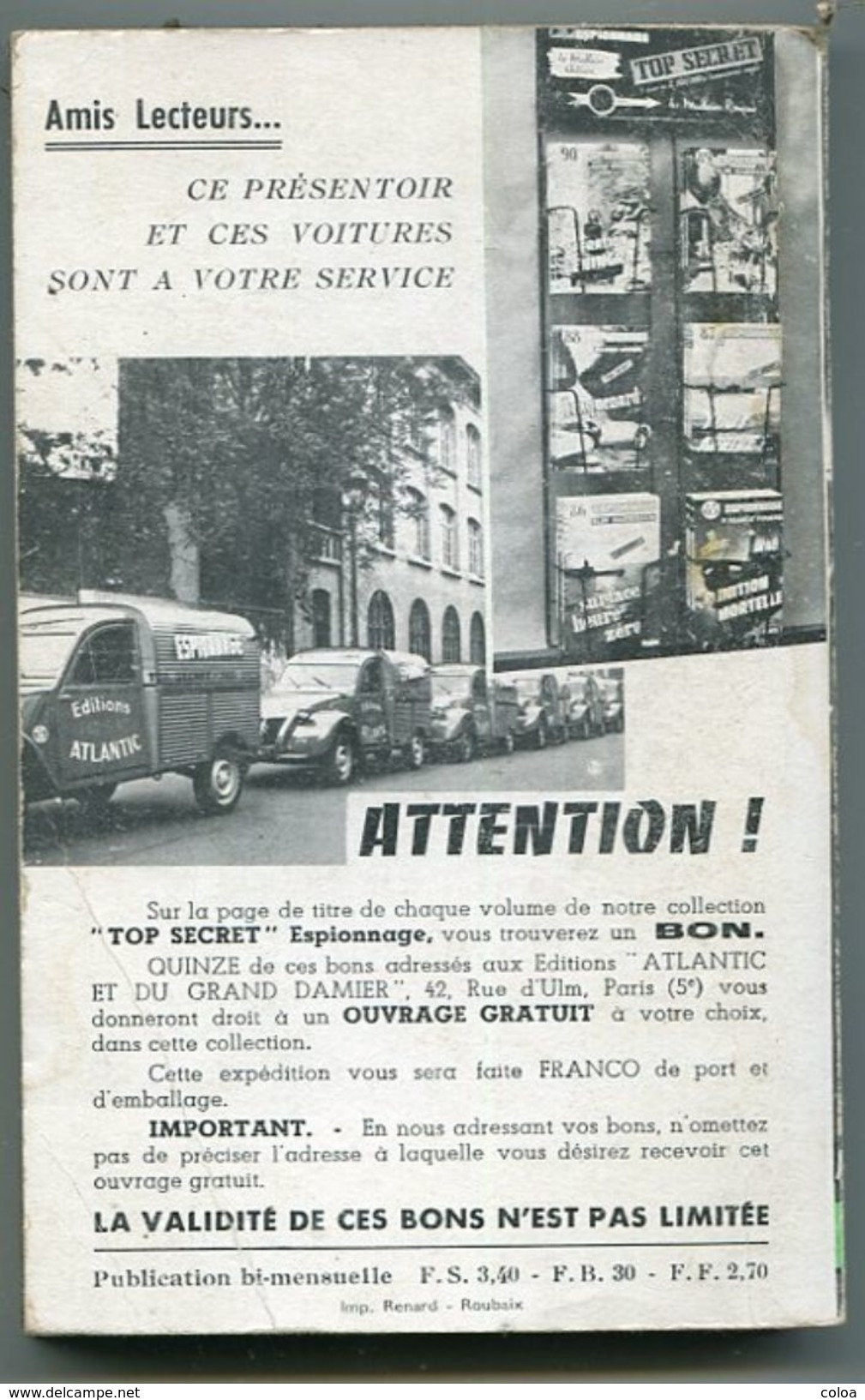 Espionnage Erik SUNKS Carnet Noir 1961 - Antiguos (Antes De 1960)