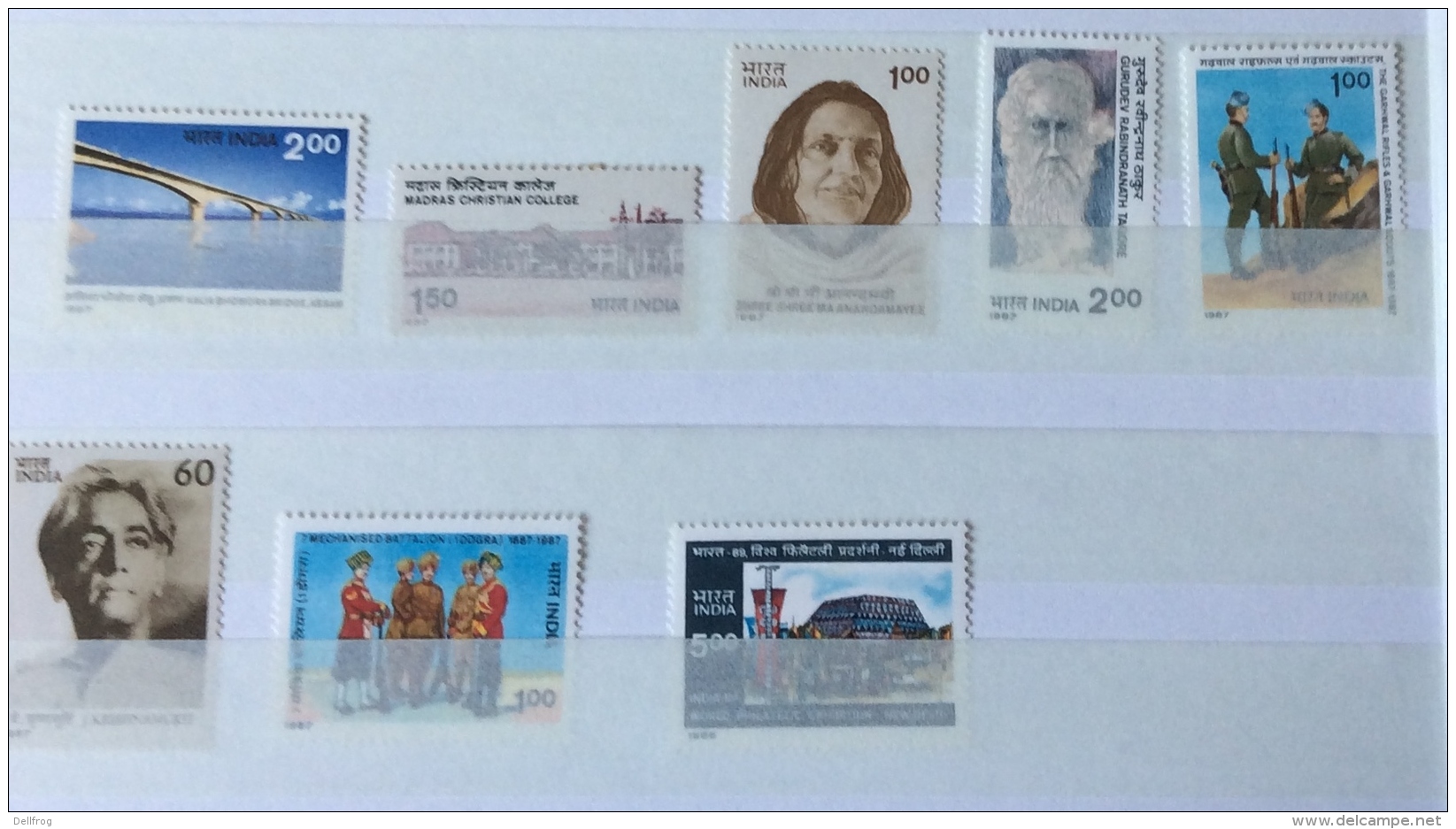 India 1987 Sg 1241,12421243,1244,1245,1246,1247,1249  MLh - Unused Stamps