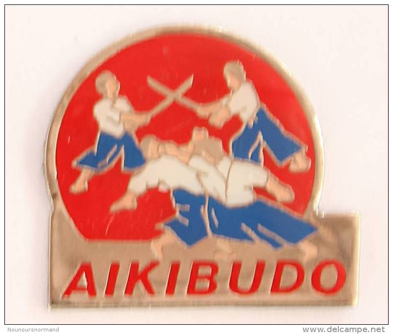 Pin's AIKIBUDO - Combattants à Mains Nues Et Au Sabre - G822 - Other & Unclassified