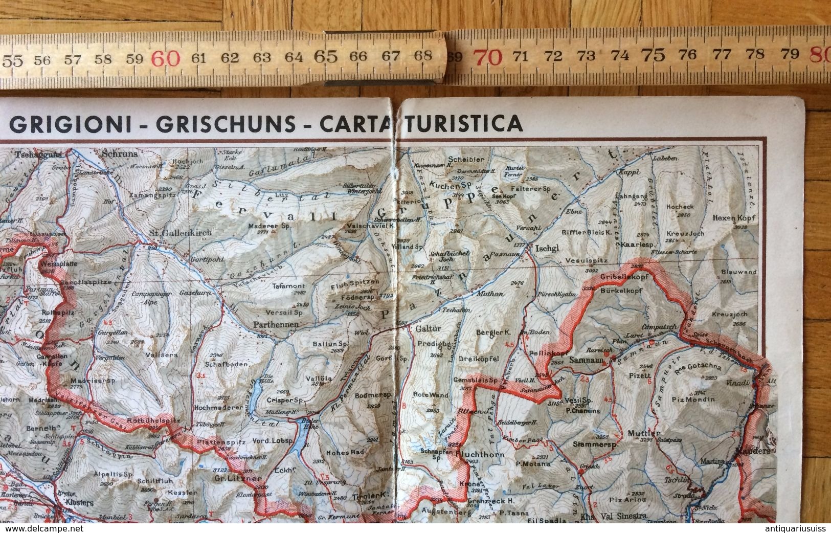 Graubünden - Touristenkarte Mit Wanderwegen - SCHWEIZ - SUISSE - Cartes Topographiques