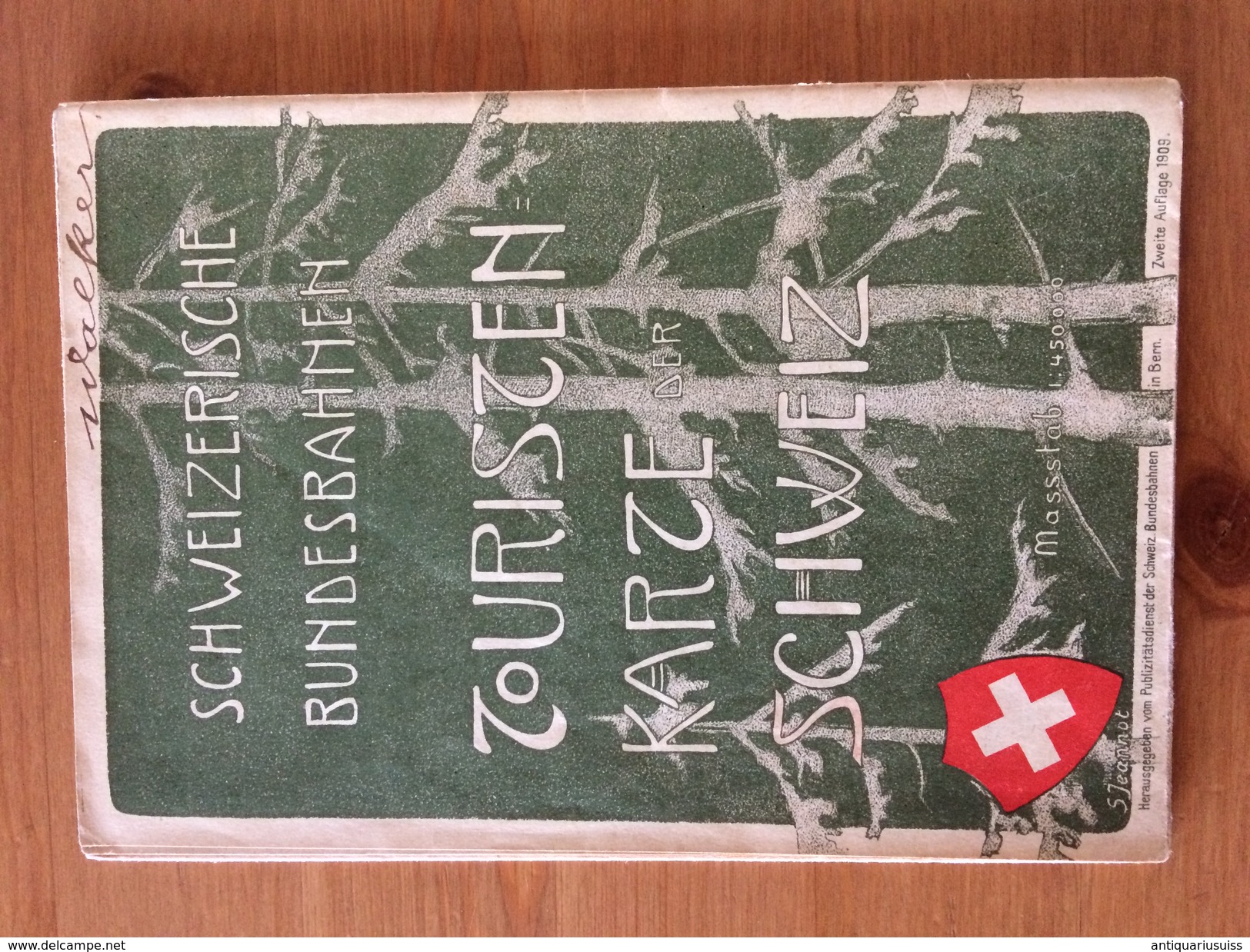 SCHWEIZERISCHE BUNDESBAHNEN - TOURISTEN KARTE DER SCHWEIZ - 1909 - Topographische Karten