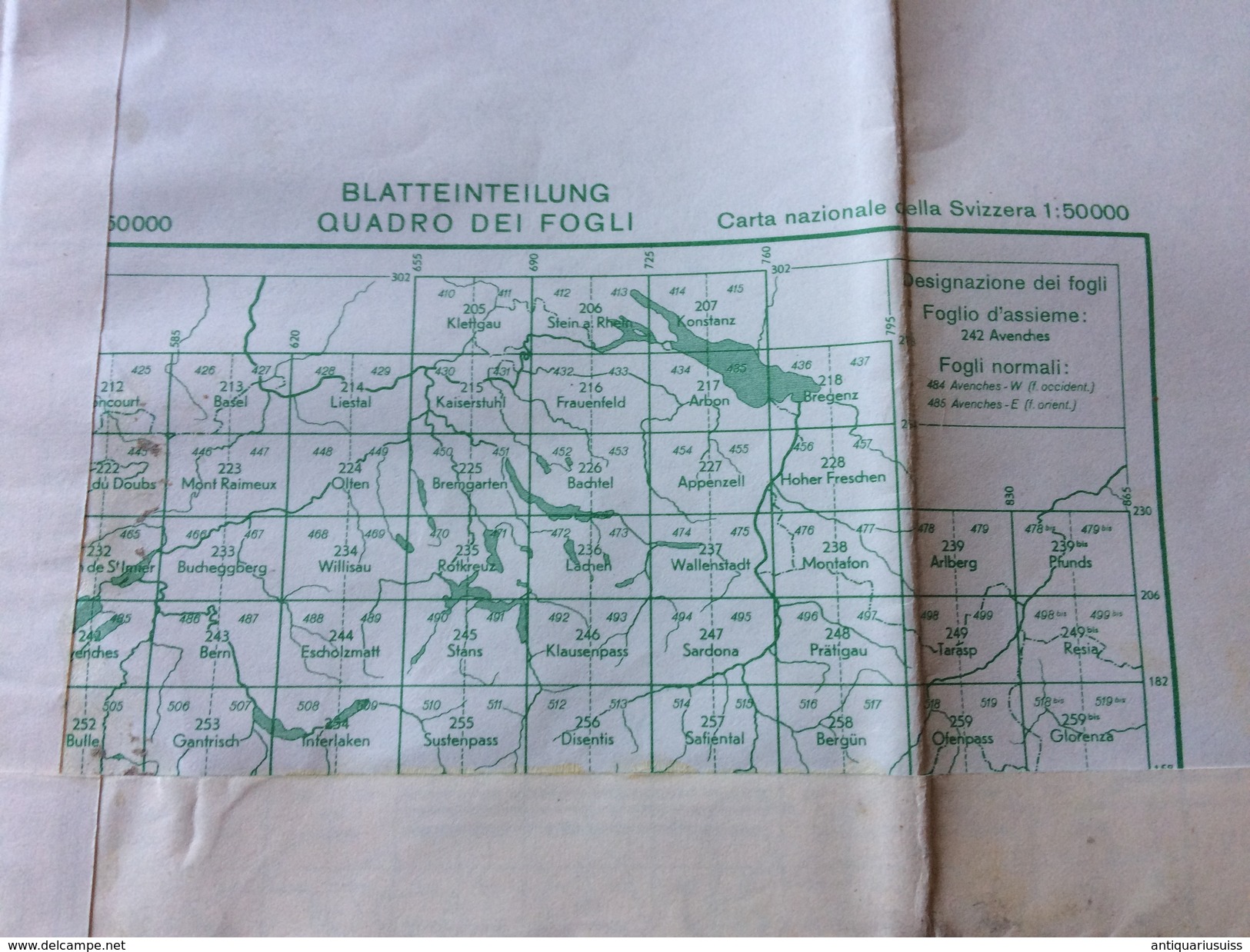 RADONS UMGEBUNG - BLATTEINTEILUNG QUADRO DEI FOGLI