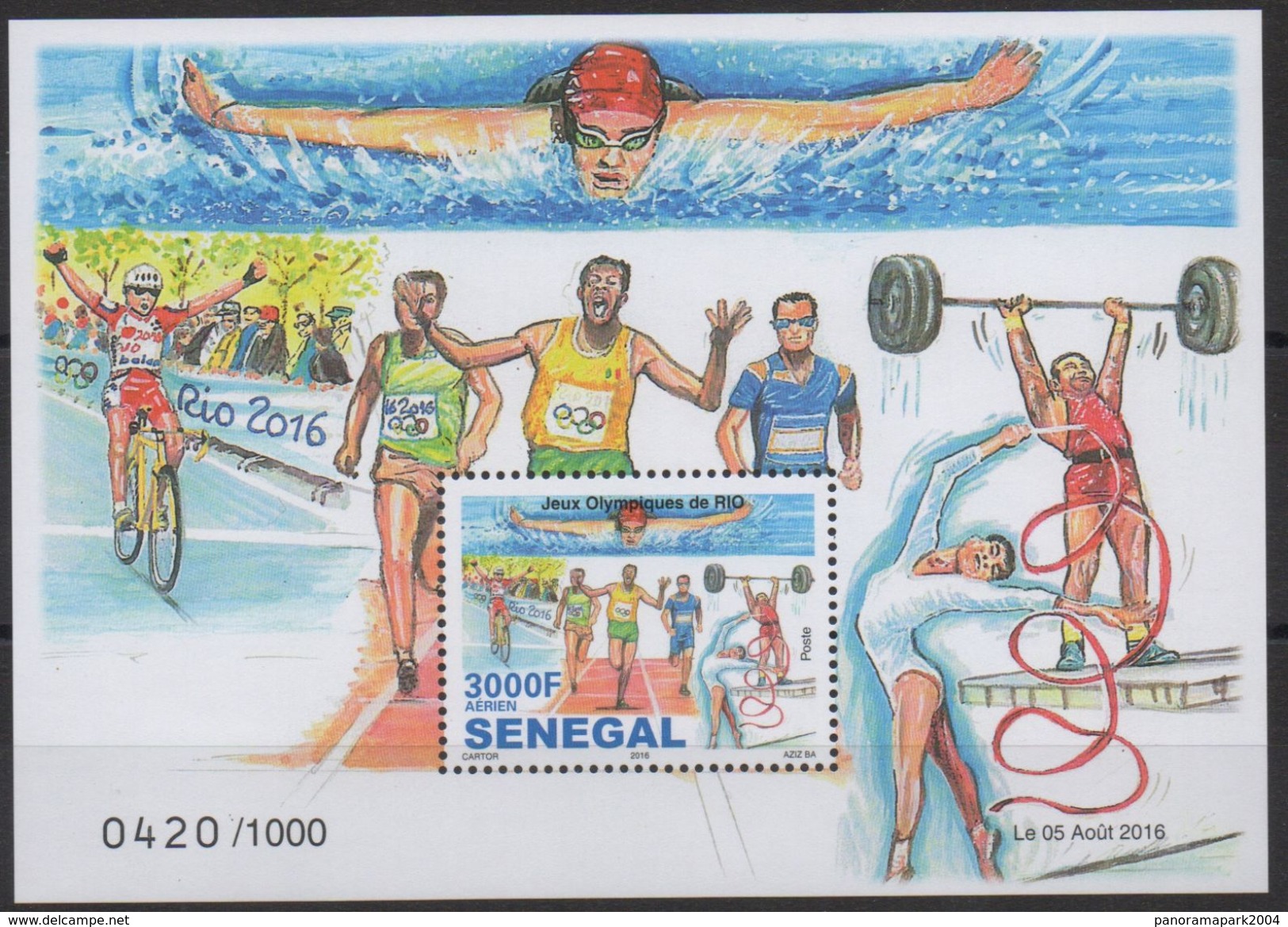 OFFER !! Sénégal 2016 Olympic Games SWIMMING NATATION SCHWIMMEN Rio De Janeiro Limited - Nuoto