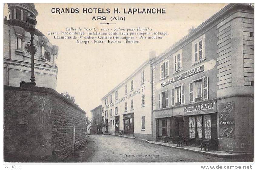 01 - ARS SUR  FORMANS : Grands Hotels H. LA PLANCHE ( Hotel ST JEAN &amp; Hotel FERDINAND ...) Bon Plan - CPA - - Ars-sur-Formans