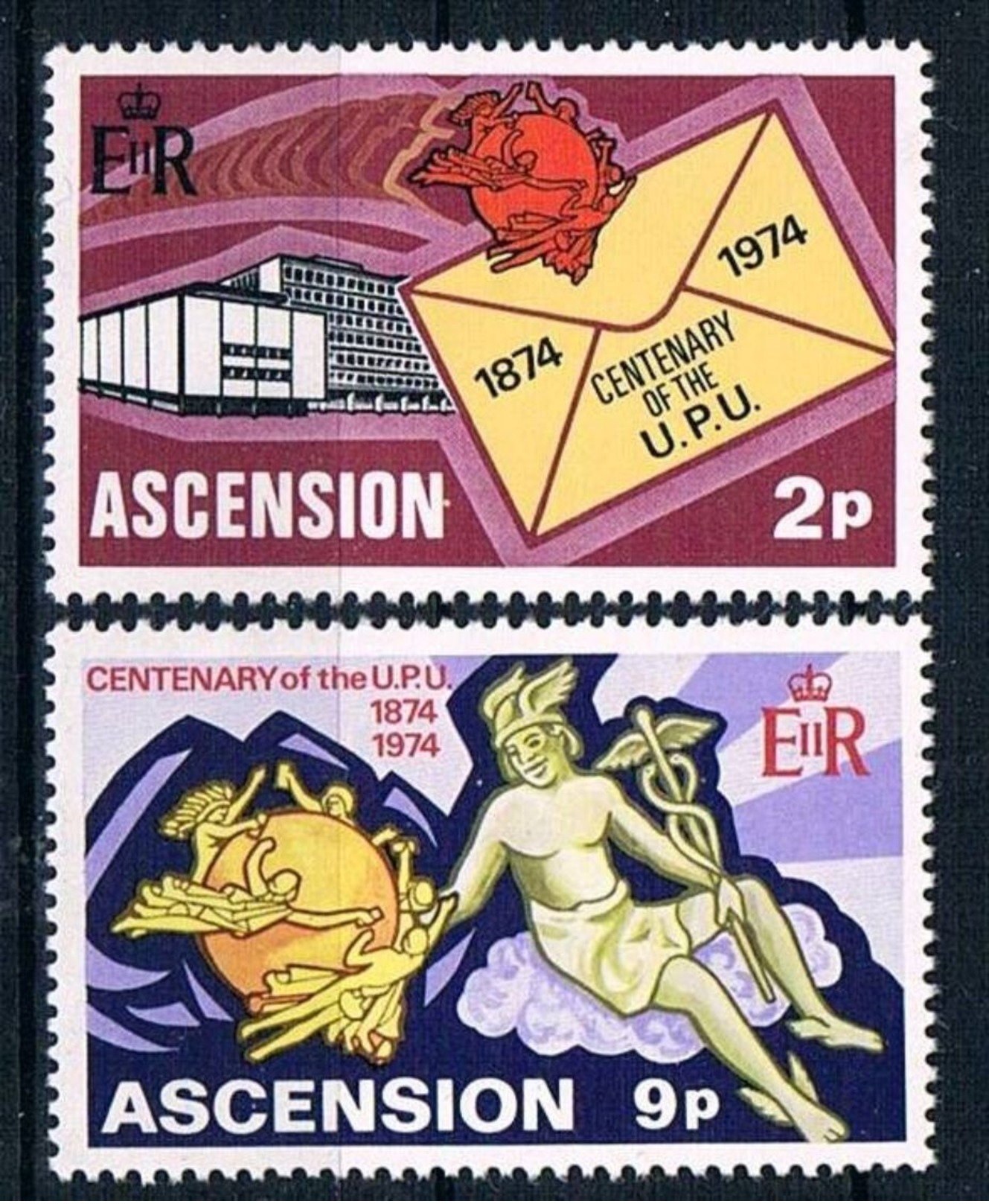 ASCENSION 1974 - Centennial UPU / Universal Postal Union - 2v Mi 179-180 MNH ** Cv&euro;1,20 Q707 - Ascension