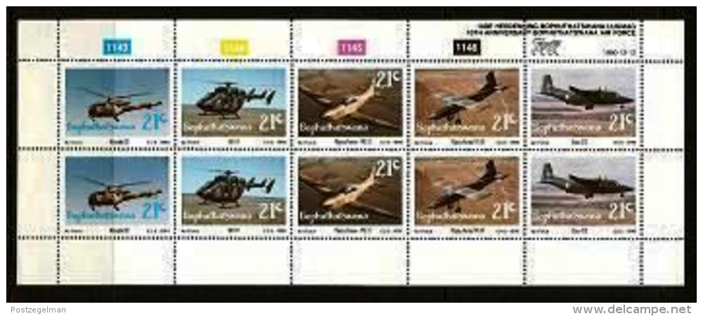 BOPHUTHATSWANA, 1990 Mint Never Hinged Stamp(s ) In Full Sheet , MI 252-256, Air Force - Bophuthatswana