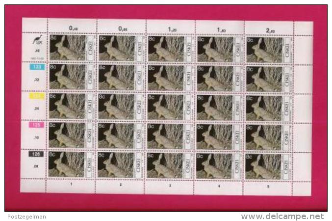 CISKEI, 1982 Mint Never Hinged Stamp(s ) In Full Sheets, MI 30-33, Small Animals - Ciskei