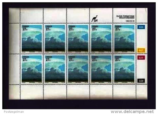 CISKEI, 1992, Mint Never Hinged Stamp(s ) In Full Sheet(s), MI 211-214, Cloud Formations S946 - Ciskei