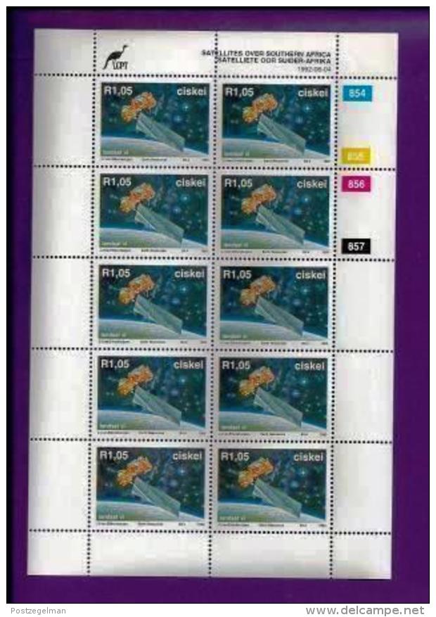 CISKEI, 1992, Mint Never Hinged Stamp(s ) In Full Sheet(s), MI 215-218, Satellites,  S947 - Ciskei