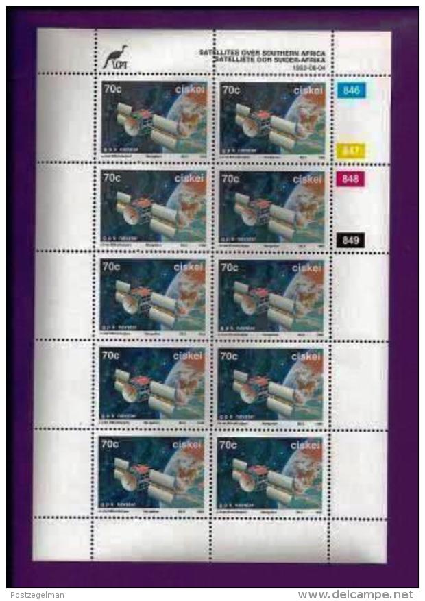 CISKEI, 1992, Mint Never Hinged Stamp(s ) In Full Sheet(s), MI 215-218, Satellites,  S947 - Ciskei