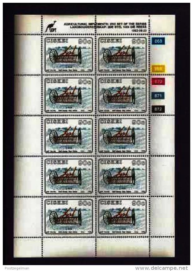 CISKEI, 1992, Mint Never Hinged Stamp(s ) In Full Sheet(s), MI 220-223, Agricultural Implements,  S948 - Ciskei