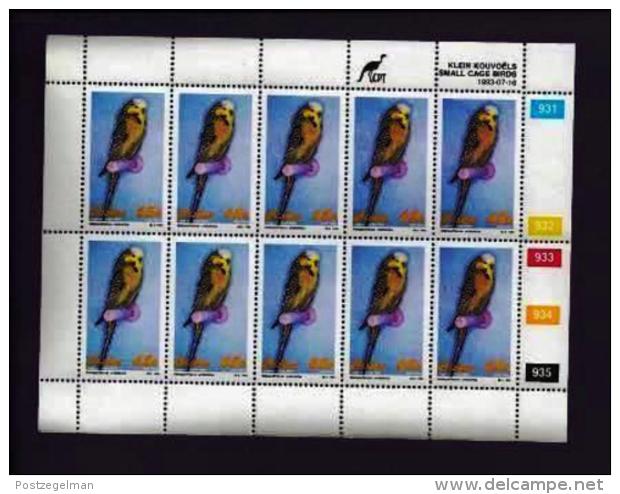 CISKEI, 1993, Mint Never Hinged Stamp(s ) In Full Sheet(s), MI 233-237, Cage And Aviary Birds,  S951 - Ciskei