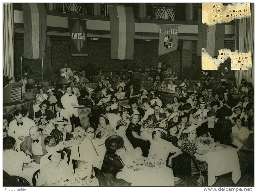 Argentine Buenos Aires Banquet Chrysler Dodge &amp; Plymouth Chez Fevre &amp; Basset Ancienne Photo 1939 - Other & Unclassified