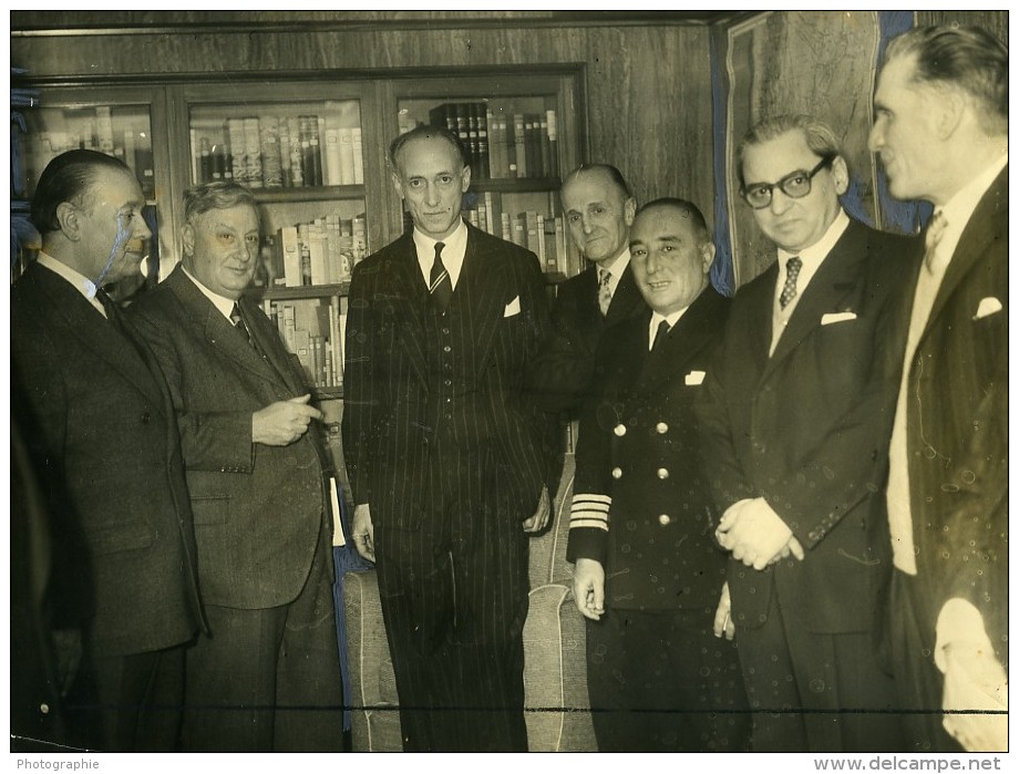 Argentine Buenos Aires Ministre Des Transports Contre Amiral Bonnet Ancienne Photo 1957 - Other & Unclassified