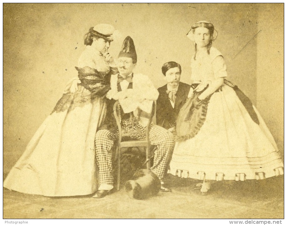 Theatre Tunis Second Empire Présence Française Ancienne Photo CDV Delintraz 1860 - Ancianas (antes De 1900)