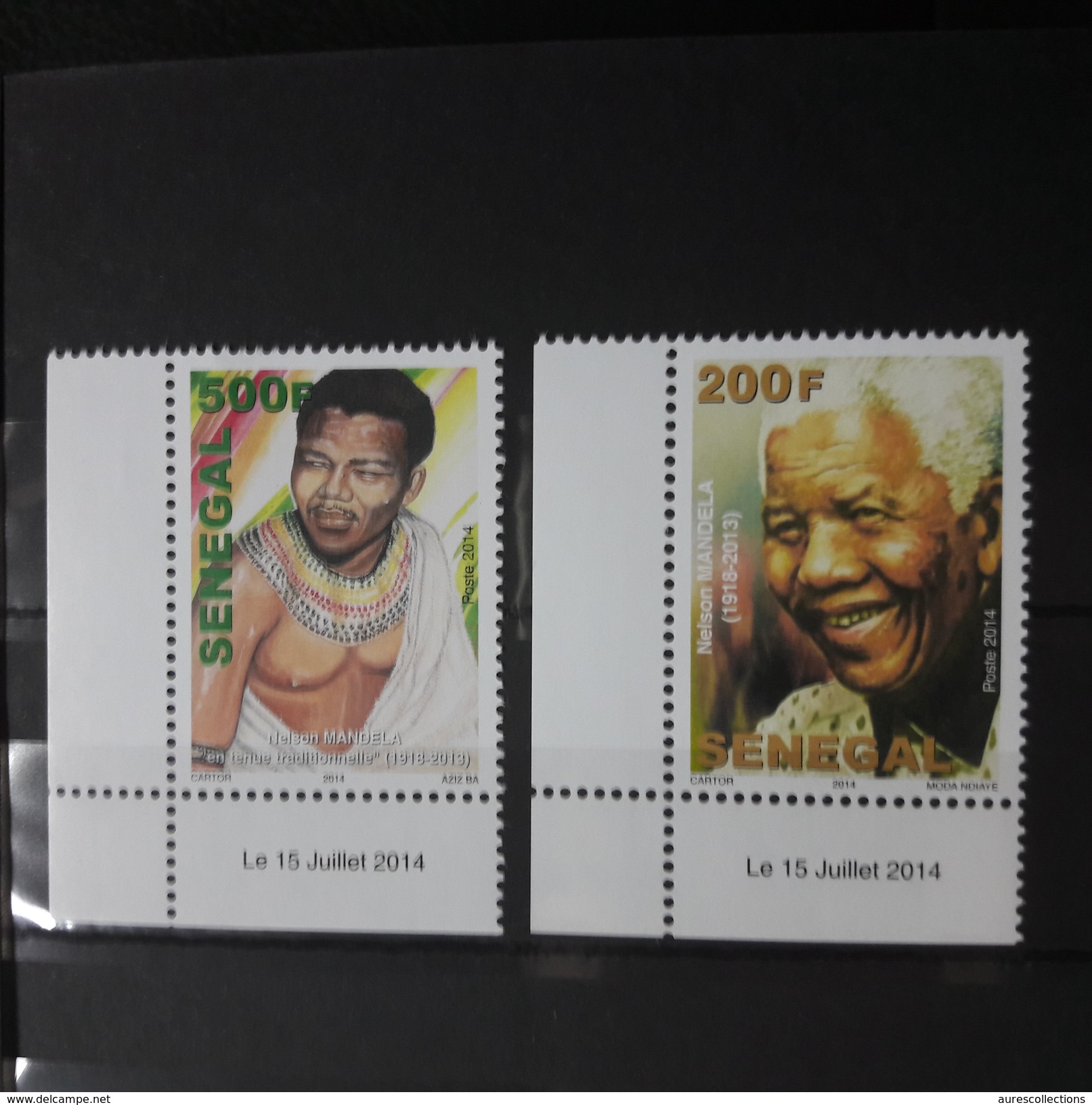 SENEGAL NELSON MANDELA MANDELLA DATED CORNER COIN DATE 2014 RARE MNH ** - Sénégal (1960-...)