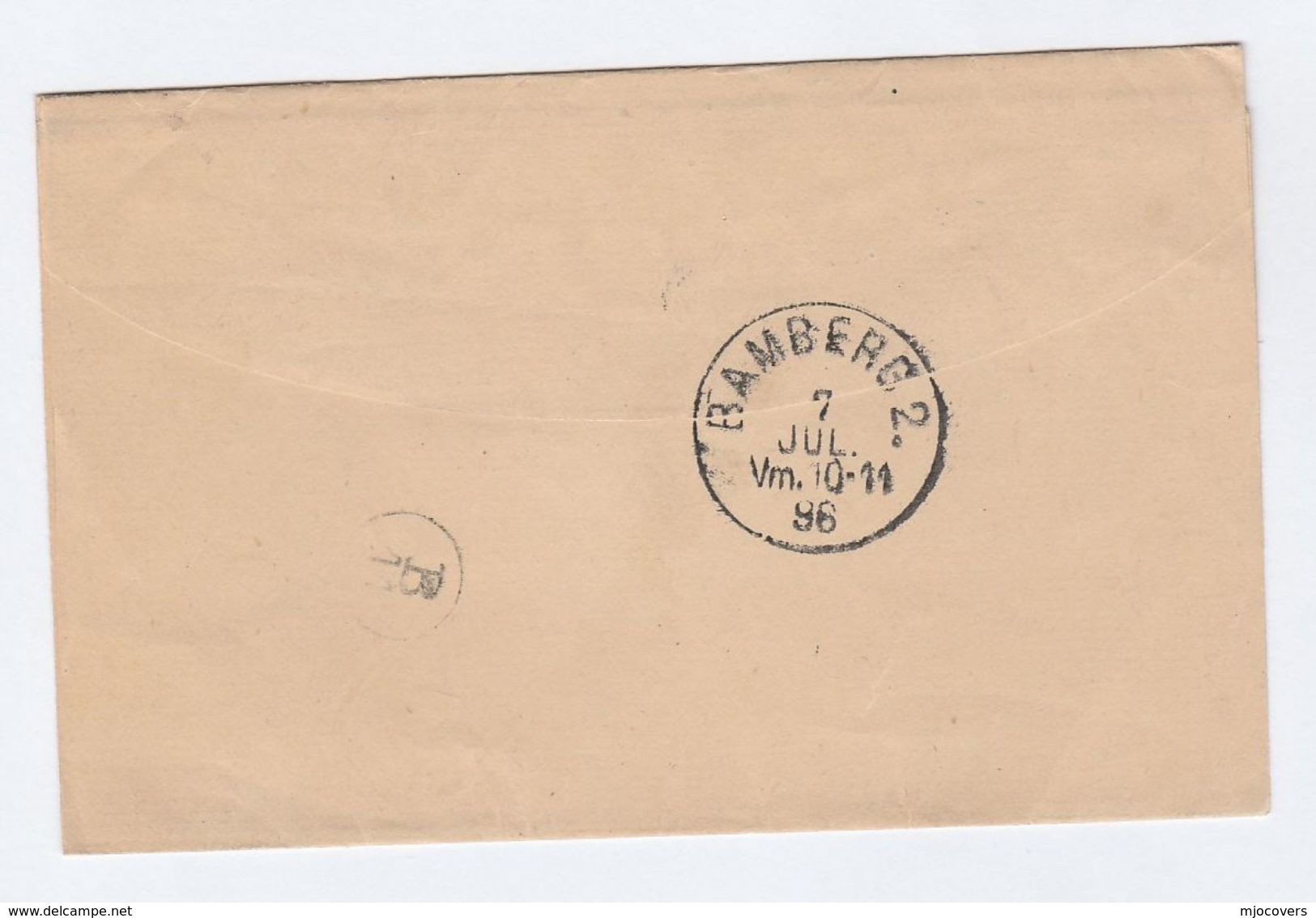 1896 USA 1c Postal STATIONERY WRAPPER Boston To BAMBERG GERMANY   Cover Stamps - Other & Unclassified