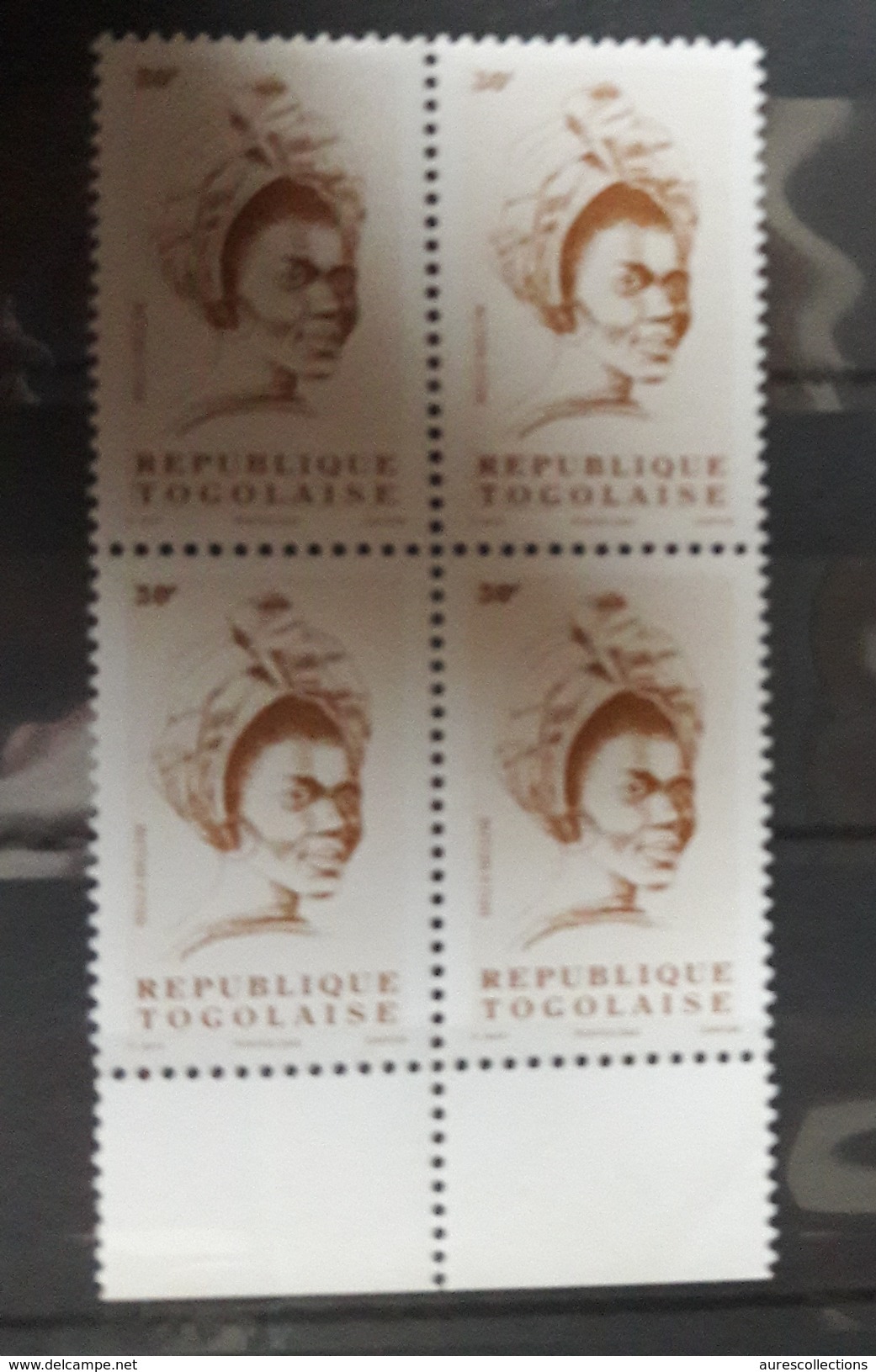 TOGO SINGER BELLA BELLOW DEFINITIVE DEFINITIVES 30F Michel  Mi 3242 YT 1935B - BLOCK OF 4 - 2002 - ULTRA RARE - MNH ** - Togo (1960-...)