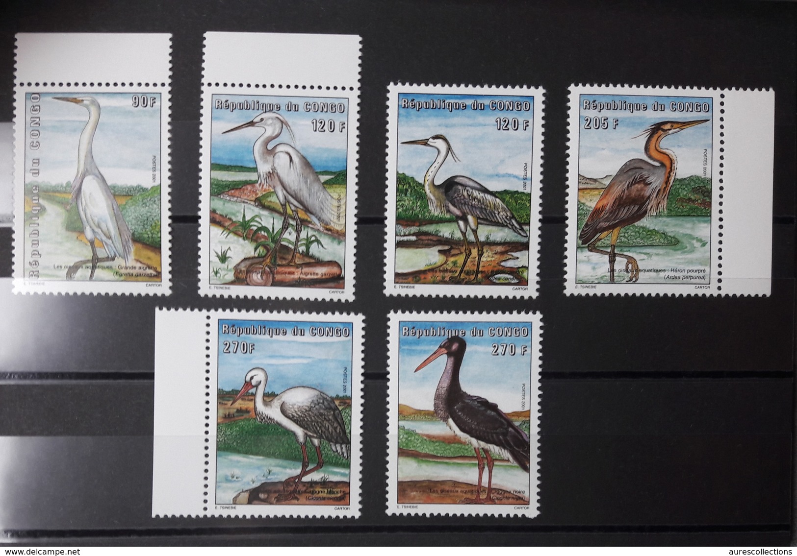 CONGO 2001 YT 1081A/F 1081A  1081 A B C D E F - OISEAUX - BIRDS - VÖGEL SERIE COMPLETE -  FULL SET - EXTREMLY RARE ! ! ! - Mint/hinged