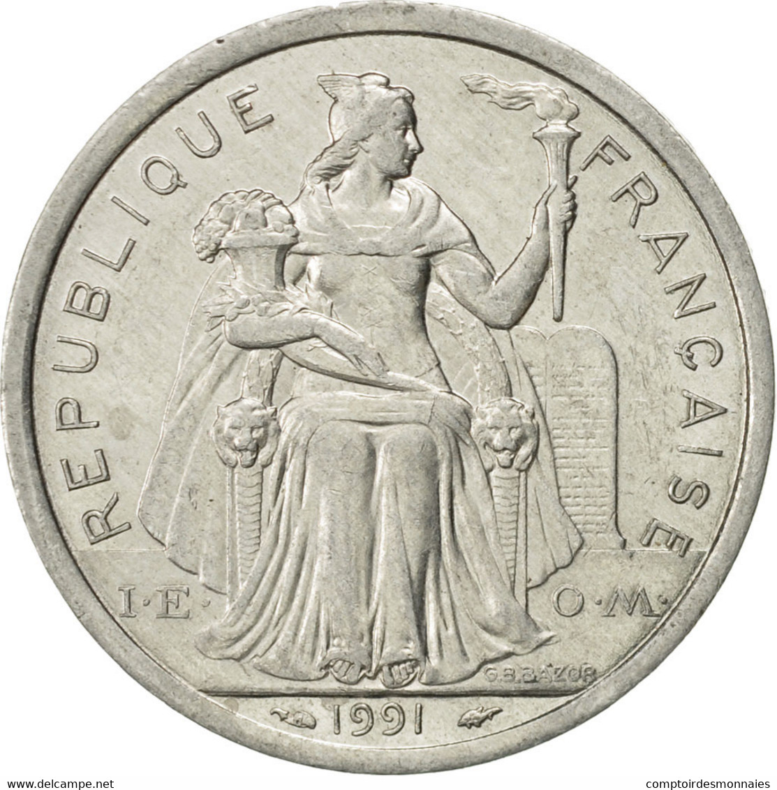Monnaie, French Polynesia, 2 Francs, 1991, Paris, SUP, Aluminium, KM:10 - French Polynesia