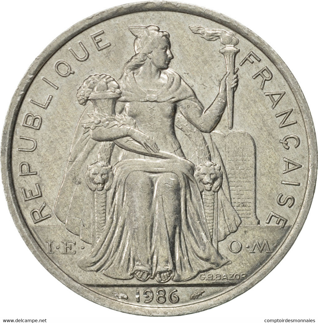 Monnaie, French Polynesia, 5 Francs, 1986, Paris, SUP+, Aluminium, KM:12 - Frans-Polynesië