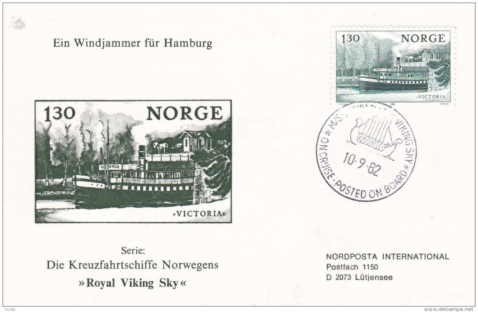 Ships: M/S Royal Viking Sky Participating In Windjammer In Hamburg P/m Posted On Board 1982 (DD4-27) - Schiffe