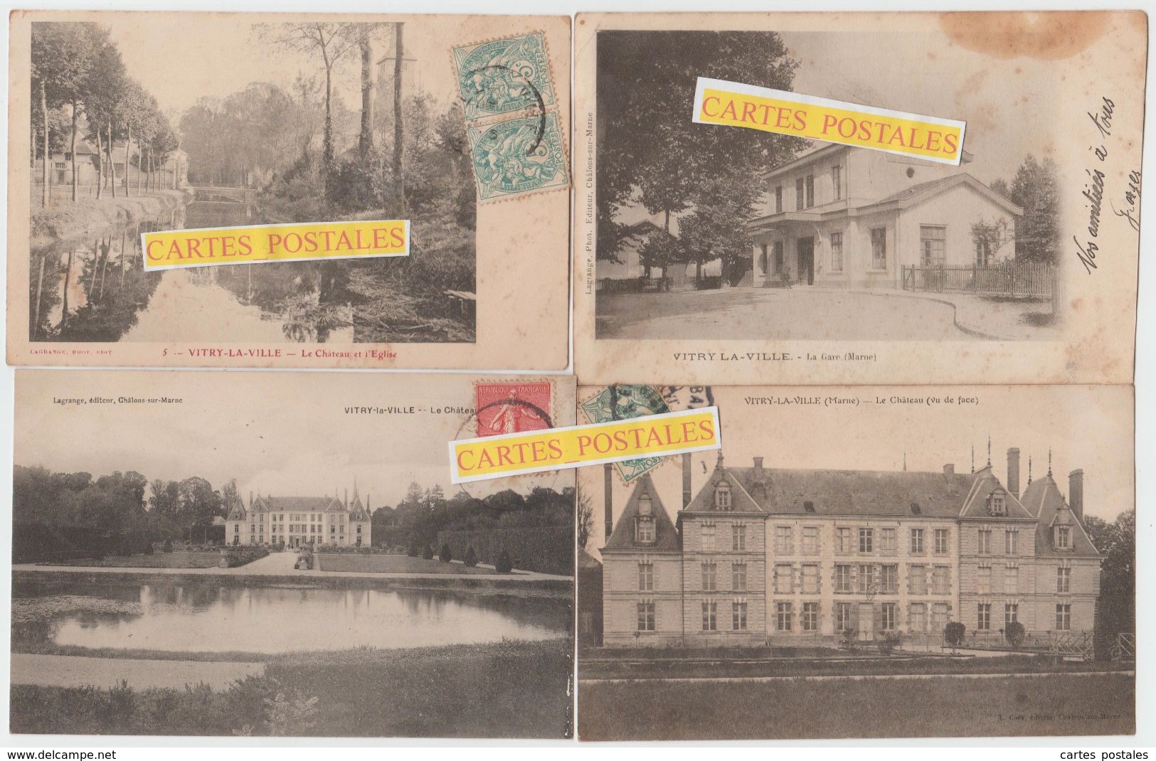 * VITRY-LA-VILLE Lot De 4 Cartes Postales Anciennes - Vitry-la-Ville