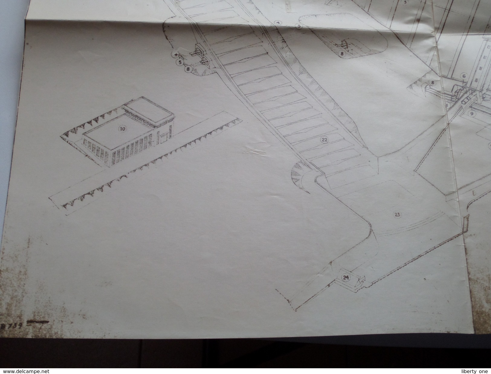 STUWDAM Op De VESDRE BARRAGE De La : Ensemble Technique / Plan + Legende ( Voir Photo Pour Détail ) ! - Travaux Publics