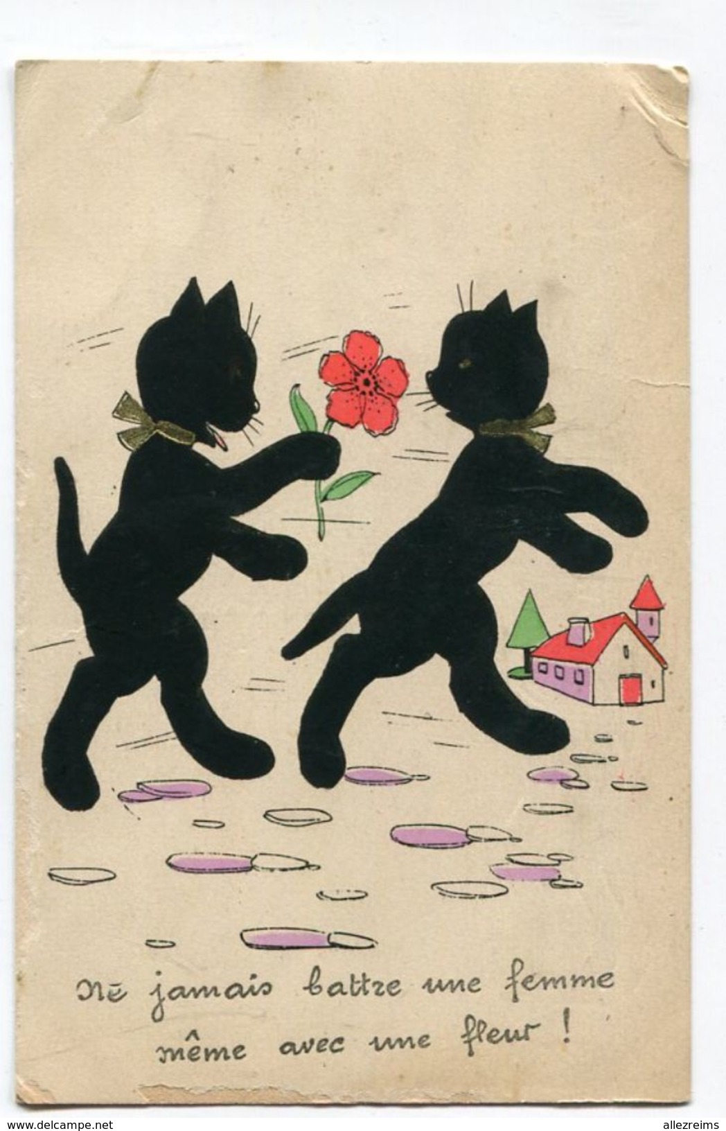 CPA  Illustrateur  :  CHATS  Noirs  1931   VOIR   DESCRIPTIF  §§§ - 1900-1949